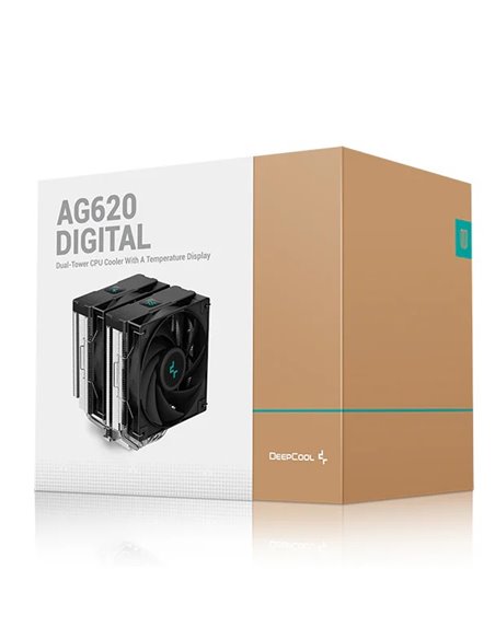 Cooler DEEPCOOL AG620 DIGITAL / Universal / 260W / 300~1950rpm, 29.4dBA / 67.88CFM / Black