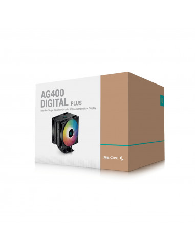 Кулер DEEPCOOL AG400 DIGITAL PLUS/ Universal/ 220W/ 500~2100rpm/ <31.6dBA/ 75.89CFM/ Black
