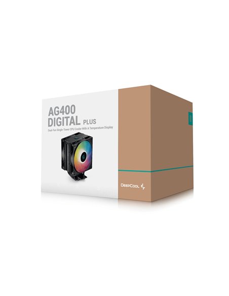 Кулер DEEPCOOL AG400 DIGITAL PLUS/ Universal/ 220W/ 500~2100rpm/ <31.6dBA/ 75.89CFM/ Black Кулер DEEPCOOL AG400 DIGITAL PLUS/ Universal/ 220W/ 500~2100rpm/ <31.6dBA/ 75.89CFM/ Black