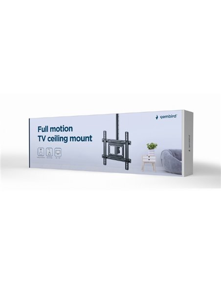 Suport TV de tavan pentru 37-70” Gembird CM-70ST-01, Black