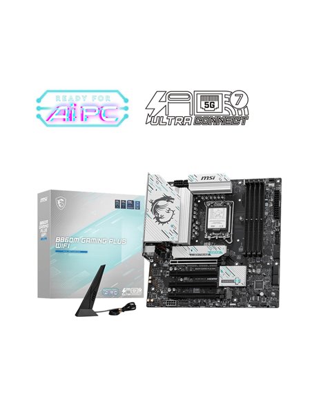 Placa de baza MSI B860M GAMING PLUS WIFI/ 1851/ Intel B860/ DDR5 / ATX