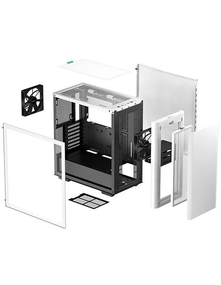 Carcasa DEEPCOOL CK500 WH / w/oPSU / Side-Window / 1x120mm / ATX / White