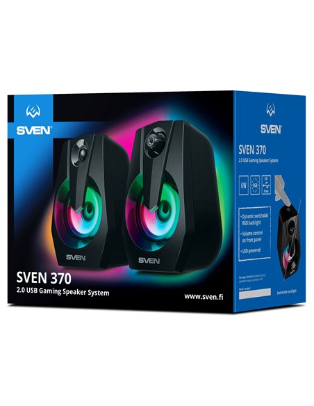 Boxe SVEN 370 / 6W / USB power / RGB / Black