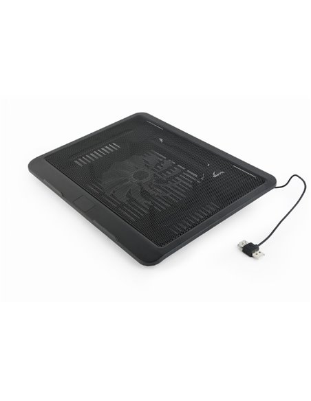 Gembird NBS-1F15-04, Notebook cooling stand, up to 15.6”, LED backlight in fans, Large 12 cm cooling fan, 1000 RPM (± 10 %), ...