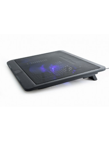 Gembird NBS-1F15-04, Notebook cooling stand, up to 15.6”, LED backlight in fans, Large 12 cm cooling fan, 1000 RPM (± 10 %), ...