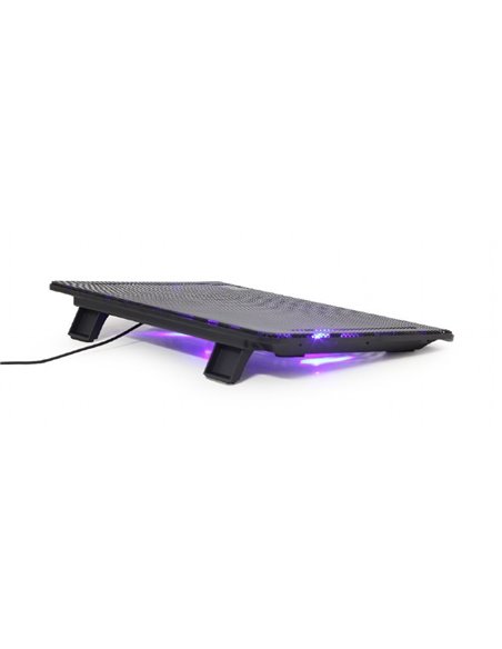 Gembird NBS-2F15-05, Notebook cooling stand, up to 15.6”, LED backlight in fans, Cooling fans: 2 pcs, 1500 RPM (± 10 %), airf...