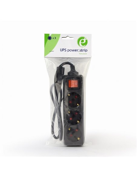 Surge Protector Pentru UPS Gembird EG-PSU3-01 / 3 Schuko sockets / 0.6 m / Black