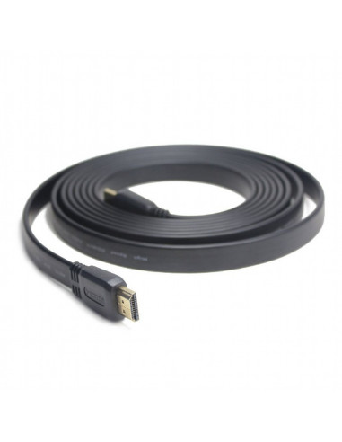 Cable HDMI CC-HDMI4F-6, 1.8 m, High speed HDMI flat cable with Ethernet, Supports 4K UHD resolutions at 60 Hz, 1.8 m, black ...