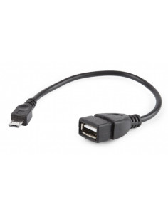 Адаптер Gembird A-OTG-AFBM-03, USB OTG AF to Micro BM / 0.15 m / Black