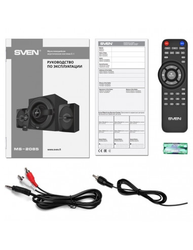 Boxe 2.1 SVEN MS-2085 / 60W RMS / Bluetooth / FM-tuner / USB / SD card / Black