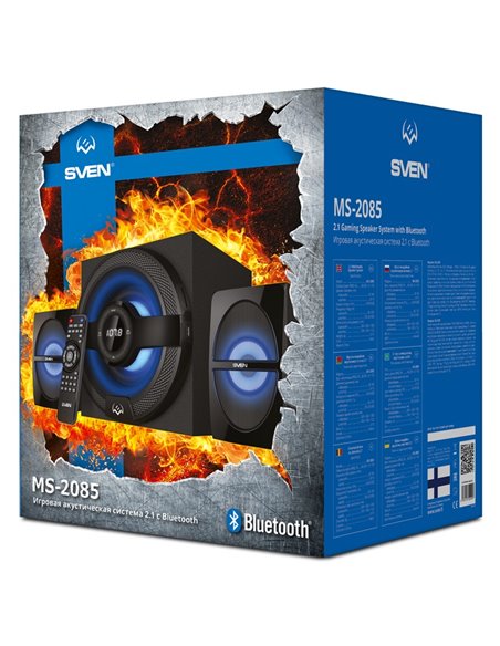 Boxe 2.1 SVEN MS-2085 / 60W RMS / Bluetooth / FM-tuner / USB / SD card / Black