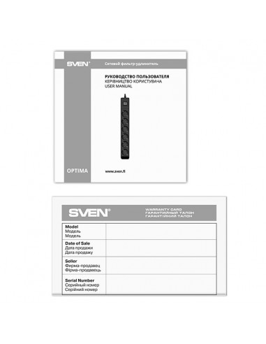 Surge Protector SVEN Optima, 6 Sockets with children protection, 5m, Black