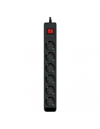 Surge Protector SVEN Optima, 6 Sockets with children protection, 5m, Black
