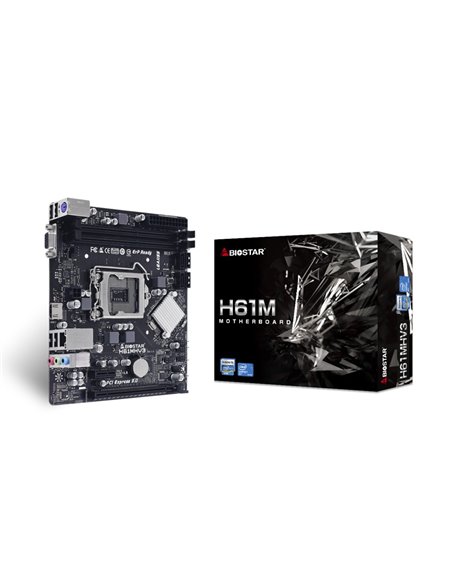 BIOSTAR H61MHV3, Socket 1155, Intel H61, Dual 2xDDR3-1600, CPU Intel graphics, VGA, HDMI, 1xPCI-E x16 3.0, 4xSATA2, 1xPCIe X1...