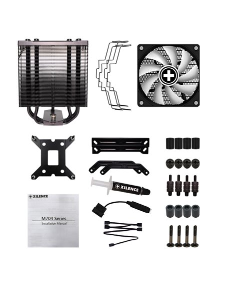 Кулер XILENCE XC056 ”M704PRO.ARGB” Performance A+ Series / Universal / 180W / 500~1500rpm, 18.0~30.2dBA / 68.2CFM / Black