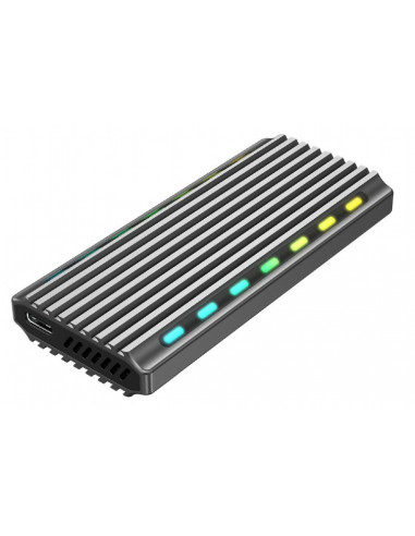 USB enclosure for M.2 NVMe drives, USB 3.1 gen 2 (10 Gbps), RGB LED backlight, aluminum, support: M.2 of 22 mm 2230, 2242, 22...