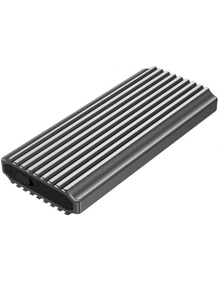 USB enclosure for M.2 NVMe drives, USB 3.1 gen 2 (10 Gbps), RGB LED backlight, aluminum, support: M.2 of 22 mm 2230, 2242, 22...