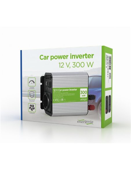 EnerGenie EG-PWC300-01, 12 V Car power inverter, 300 W, with USB port / 5V-2.1A, LED indicator, Input: 10-16 VDC (accumulator... EnerGenie EG-PWC300-01, 12 V Car power inverter, 300 W, with USB port / 5V-2.1A, LED indicator, Input: 10-16 VDC (accumulator...
