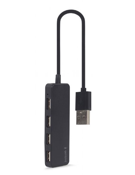 USB Hub Gembird UHB-U2P4-06 / 4 x USB 2.0 / 30 cm cable / black USB Hub Gembird UHB-U2P4-06 / 4 x USB 2.0 / 30 cm cable / black