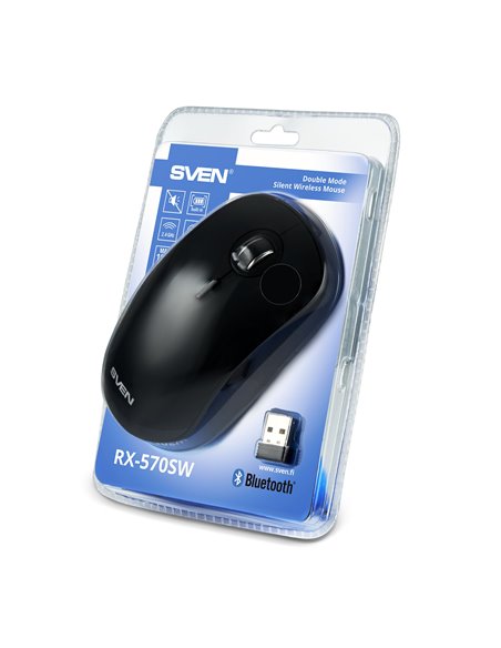 Mouse Optic SVEN RX-570SW Bluetooth +Wireless / 1600dpi / Black
