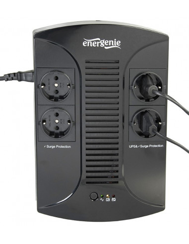 Gembird EnerGenie EG-UPS-002, 850VA / 510W, UPS with AVR, 4x Schuko outlets, LED status indication, USB port