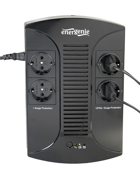 Gembird EnerGenie EG-UPS-002, 850VA / 510W, UPS with AVR, 4x Schuko outlets, LED status indication, USB port