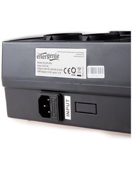 Gembird EnerGenie EG-UPS-002, 850VA / 510W, UPS with AVR, 4x Schuko outlets, LED status indication, USB port