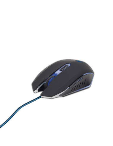 Gembird MUSG-001-B, Gaming Optical Mouse, 2400dpi adjustable, 6 buttons, Illuminated (Blue light) scroll wheel, logo and sid...