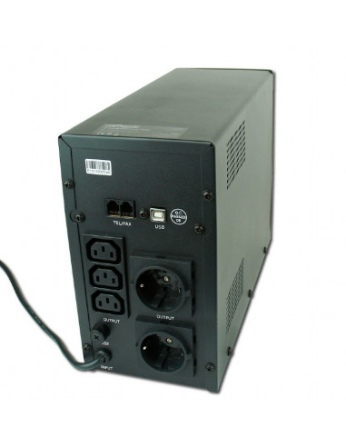 Gembird EnerGenie EG-UPS-033, LCD display, 1200VA / 720W, UPS with AVR, Output sockets: 3 pcs x C13, 2 pc Schuko outlets, USB...