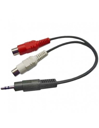 Audio cable 3.5mm-RCA - 0.2m - Cablexpert CCA-406, 3.5 mm stereo plug to 2 x RCA sockets stereo audio cable, 0,2 m