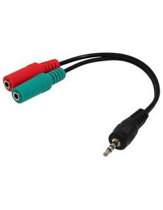 Audio cable 3.5mm - 0.2 m - Cablexpert CCA-417, 3.5mm 4-pin plug to 3.5mm stereo + microphone sockets adapter cable, allows c...