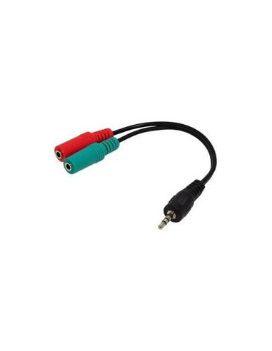 Audio cable 3.5mm - 0.2 m - Cablexpert CCA-417, 3.5mm 4-pin plug to 3.5mm stereo + microphone sockets adapter cable, allows c...