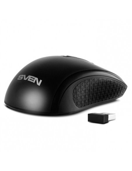 SVEN RX-220W Wireless, Optical Mouse, 2.4GHz, Nano Receiver, 800/1200/1600 dpi, USB, Black
