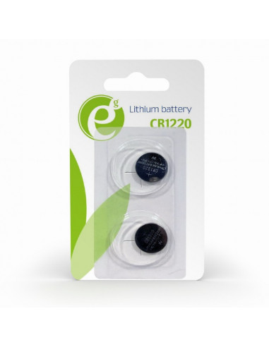 Gembird Button cell CR1220, 2pcs, High performance and long lifetime