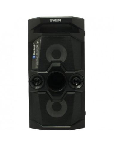 SVEN PS-650 Black, Bluetooth Portable Speaker, 50W RMS, Effective multi-colored lighting, LED display, FM tuner, USB & microS...