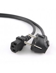 Power cord PC-186-VDE-5M, 5m, Schuko input and right angled C13 output, with VDE approval, Black