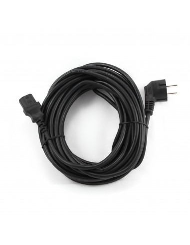 Power cord PC-186-VDE-5M, 5m, Schuko input and right angled C13 output, with VDE approval, Black