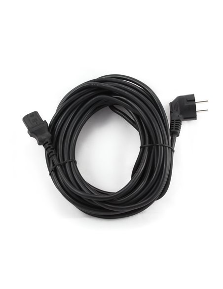 Power cord PC-186-VDE-5M, 5m, Schuko input and right angled C13 output, with VDE approval, Black