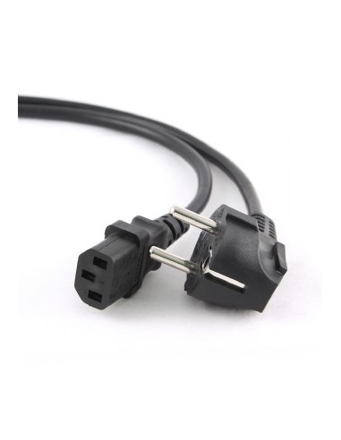 Power cord PC-186-VDE-3M, 3m, Schuko input and right angled C13 output, with VDE approval, Black