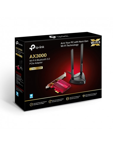 TP-LINK Archer TX3000E AX3000 Wi-Fi 6 + Bluetooth PCI Express Adapter, 2402Mbps on 5GHz + 574Mpbs on 2.4GHz, 802.11ax/ac/n/g...