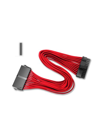 DEEPCOOL ”EC300-24P-RD”, RED, Extension cable 24 (20+4)-pin ATX, 18AWG fiber wire and a high-quality terminal, wire length 300mm