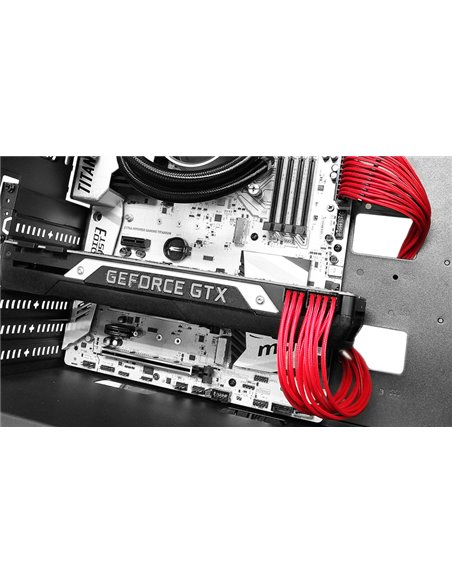 DEEPCOOL ”EC300-24P-RD”, RED, Extension cable 24 (20+4)-pin ATX, 18AWG fiber wire and a high-quality terminal, wire length 300mm