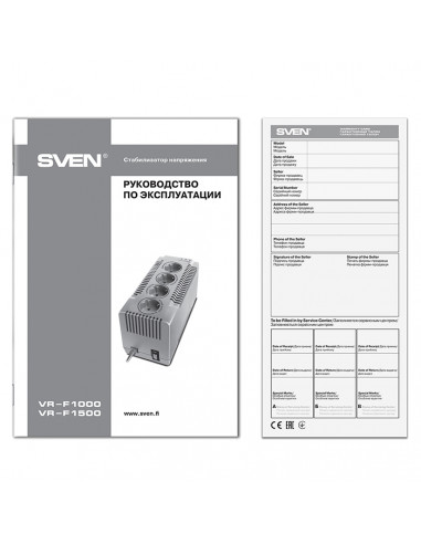 SVEN VR-F1000, 320W, Automatic Voltage Regulator, 4x Schuko outlets, Input voltage: 180-285V, Output voltage: 230V ± 10%, inp...