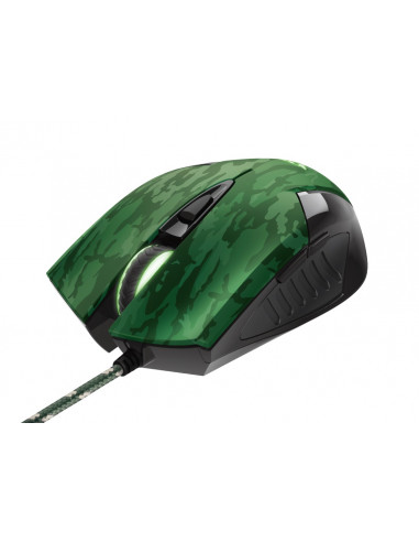 Trust Gaming GXT 781 Rixa Camo Mouse & Mouse Pad, 800 - 3200 dpi, 6 Responsive buttons, LED illumination with breathing effec...