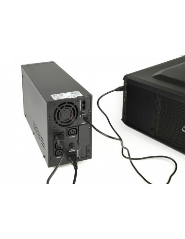 Gembird EnerGenie EG-UPS-PS2000-01, Llne interactive, 2000VA / 1600W, LCD display, Output sockets: 4pcs x C13, USB port