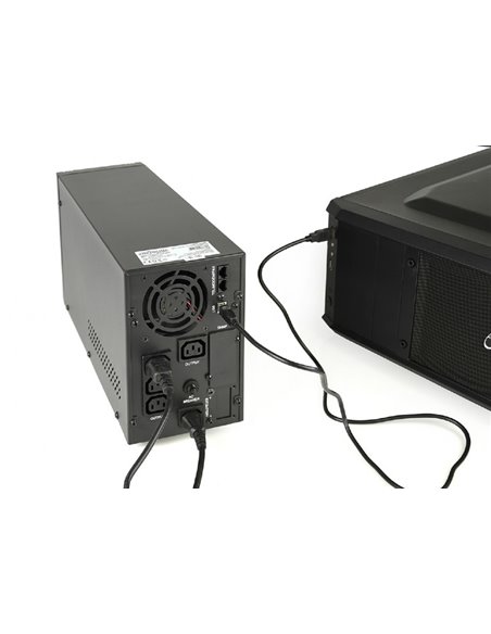 Gembird EnerGenie EG-UPS-PS2000-01, Llne interactive, 2000VA / 1600W, LCD display, Output sockets: 4pcs x C13, USB port
