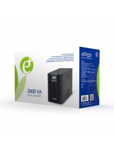 Gembird EnerGenie EG-UPS-PS2000-01, Llne interactive, 2000VA / 1600W, LCD display, Output sockets: 4pcs x C13, USB port