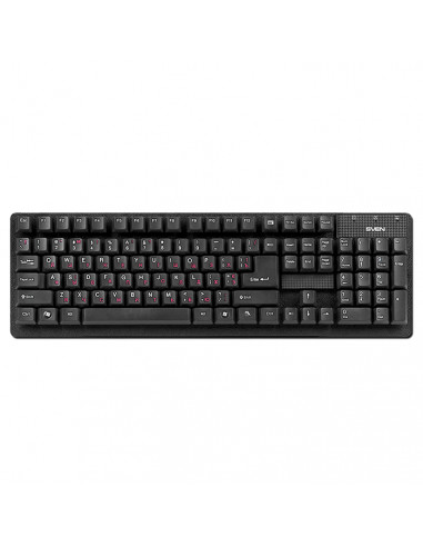 SVEN Standard 301, Keyboard, Membrane tactile, Key calculator, USB, Black, Rus/Ukr/Eng