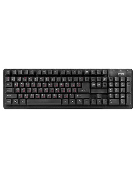 SVEN Standard 301, Keyboard, Membrane tactile, Key calculator, USB, Black, Rus/Ukr/Eng