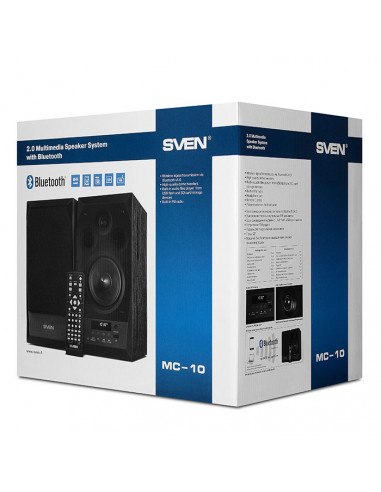 Колонки 2.0 SVEN MC-10 / 50W RMS, Bluetooth / FM / USB / SD card / Black